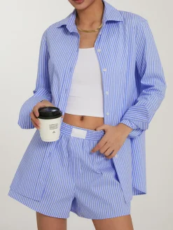 Best Casual Striped Shorts Set Shorts Sets|Shorts