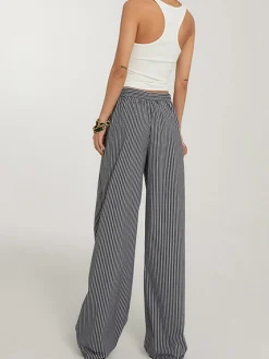 Casual Striped Wide Leg Pants Wide Leg|Pants