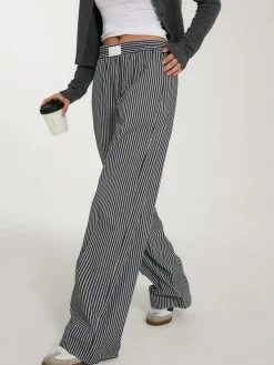 Hot Casual Striped Wide Leg Pants Wide Leg|Pants