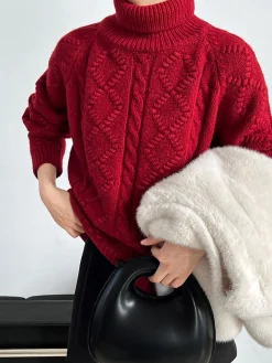 Outlet Casual Turtleneck Twist Sweater Sweater Tops|Sweaters & Cardigans