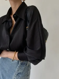 Clearance Charlotte Oversized Button Up Collared Shirt Blouses & Shirts|Tops