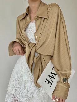 Clearance Charlotte Oversized Button Up Collared Shirt Blouses & Shirts|Tops
