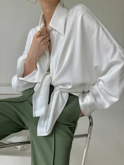 Clearance Charlotte Oversized Button Up Collared Shirt Blouses & Shirts|Tops