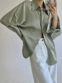 Clearance Charlotte Oversized Button Up Collared Shirt Blouses & Shirts|Tops
