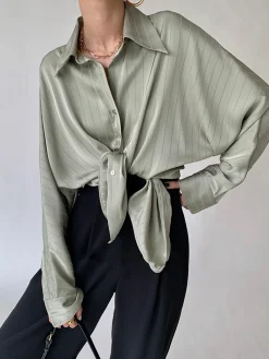 Clearance Charlotte Oversized Button Up Collared Shirt Blouses & Shirts|Tops