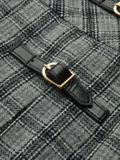 Checked Pleated Zipper Mini Skirt Skirts|Bottoms
