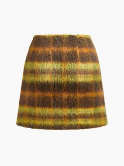 Outlet Checked Tweed Mini Skirt Skirts|Bottoms