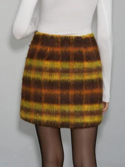 Outlet Checked Tweed Mini Skirt Skirts|Bottoms