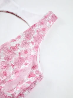 Cherry Blossom Halter Backless Long Dress Casual Dresses|Vacation Dresses