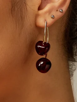 Online Cherry Charm Dangle Earrings Earrings|Accessories