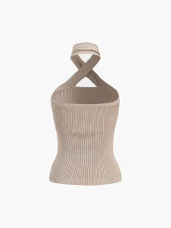 Outlet Chestnut Halter Rib Knit Top Sweater Tops|Sweaters & Cardigans