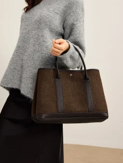 Discount Chevron Button Clasp Tote Bag Bags|Accessories