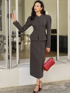 New Chevron Button Slim Blazer Outerwear|Blazers