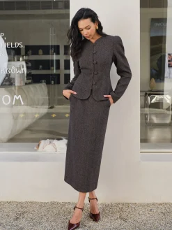 Sale Chevron Button Slim Blazer Outerwear|Blazers