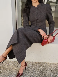 Sale Chevron Button Slim Blazer Outerwear|Blazers