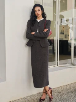Sale Chevron Button Slim Blazer Outerwear|Blazers