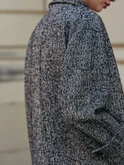 Sale Chevron Pockets Long Coat Outerwear|Coats