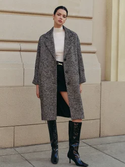 Sale Chevron Pockets Long Coat Outerwear|Coats