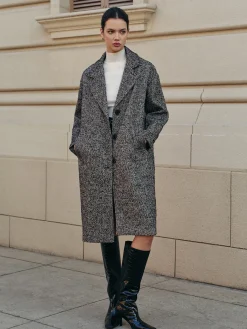 Sale Chevron Pockets Long Coat Outerwear|Coats