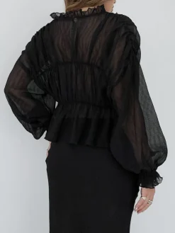 Sale Chiffon Ruffle Detail Blouse Blouses & Shirts|Tops