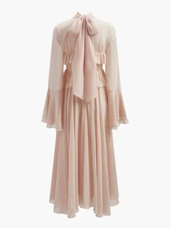 Discount Chiffon Ruffle Tie-Neck Dress Casual Dresses|Cocktail & Party Dresses