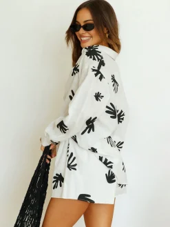 Chill Life Plant Print Shorts Set Shorts Sets|Shorts