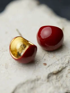 Discount Chunky Cherry Hoop Earrings Earrings|Accessories