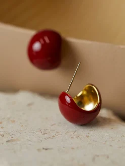 Discount Chunky Cherry Hoop Earrings Earrings|Accessories