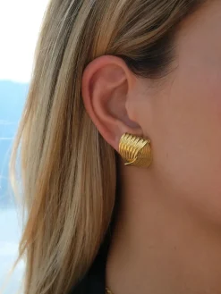 Discount Chunky Gold Twisted Earrings Earrings|Accessories