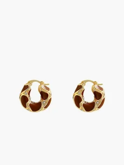 Clearance Chunky Golden Frame Hoop Earrings Earrings|Accessories