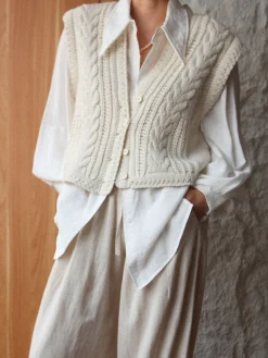 Discount Chunky Knit V-Neck Button Cardigan Cardigans|Sweaters & Cardigans