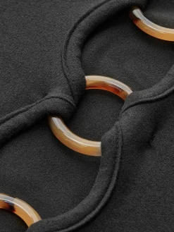 New Circle-Ring Cutout Jersey Dress Black Dresses|Cocktail & Party Dresses