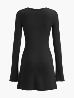New Circle-Ring Cutout Jersey Dress Black Dresses|Cocktail & Party Dresses