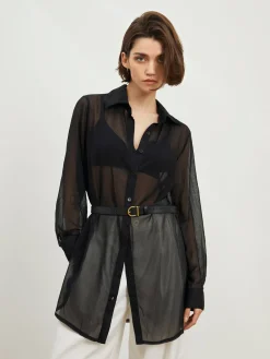 Outlet City Oversized Shirt Blouses & Shirts