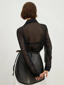 Outlet City Oversized Shirt Blouses & Shirts