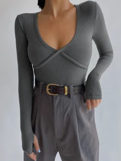Best Classic V-Neck Long Sleeve Shirt T-shirts|Tops