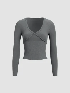 Best Classic V-Neck Long Sleeve Shirt T-shirts|Tops