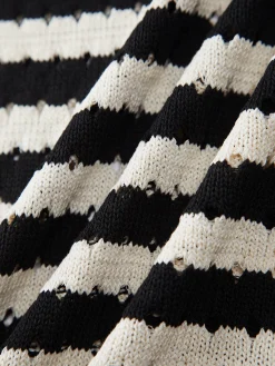 Online Classy Stripe Crochet Sweater Vest Sweater Vests|Sweaters & Cardigans