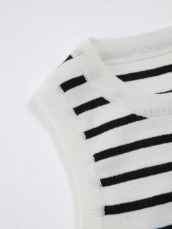 Outlet Classy Stripe Crop Tank Top Sweater Vests|Sweaters & Cardigans