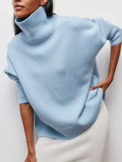 Cloudless Sky Turtleneck Oversized Sweater Sweater Tops|Sweaters & Cardigans