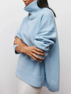Cloudless Sky Turtleneck Oversized Sweater Sweater Tops|Sweaters & Cardigans