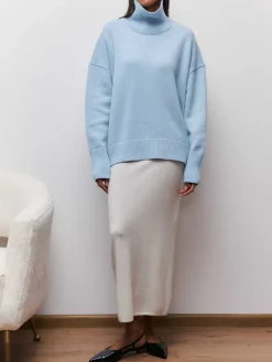 Cloudless Sky Turtleneck Oversized Sweater Sweater Tops|Sweaters & Cardigans