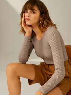 Online Clouds Ribbed Pullover Sweater Sweater Tops|Sweaters & Cardigans