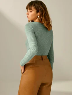 Online Clouds Ribbed Pullover Sweater Sweater Tops|Sweaters & Cardigans