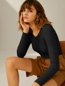 Online Clouds Ribbed Pullover Sweater Sweater Tops|Sweaters & Cardigans