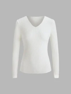 Online Clouds Ribbed Pullover Sweater Sweater Tops|Sweaters & Cardigans