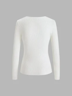 Online Clouds Ribbed Pullover Sweater Sweater Tops|Sweaters & Cardigans