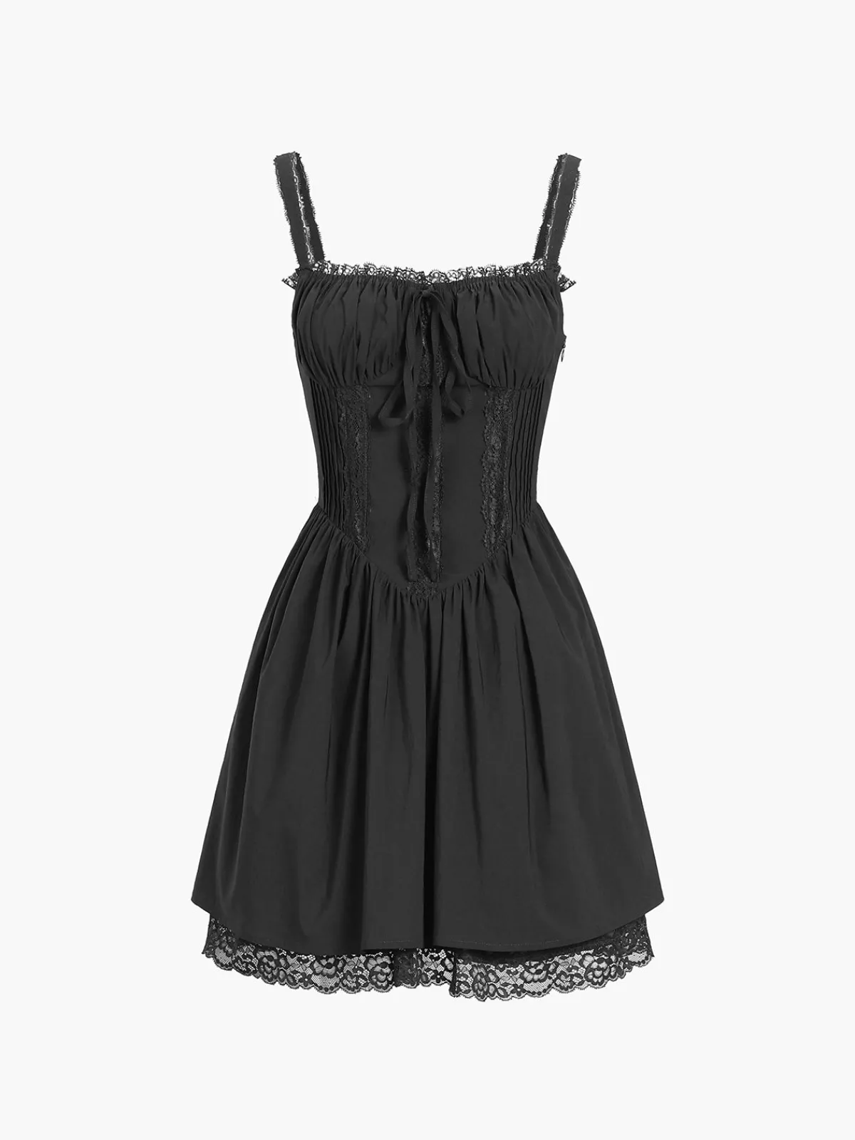Sale Coastal Cowgirl Lace Trim Corset Short Dress White Dresses|Casual Dresses