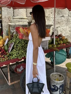 Discount Coastal Cowgirl Open Back Long Dress White Dresses|Black Dresses