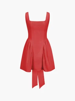 Hot Coastal Cowgirl Open Back Zippered Short Dress White Dresses|Casual Dresses